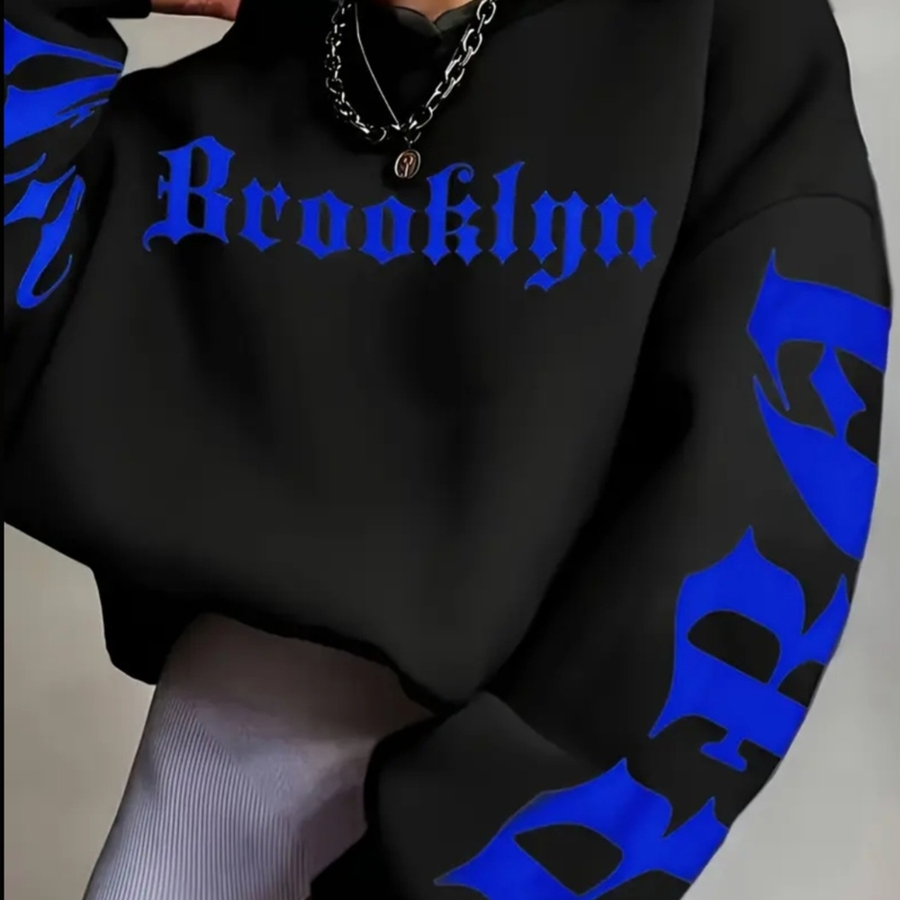 Black and Blue Graphic Hoodie